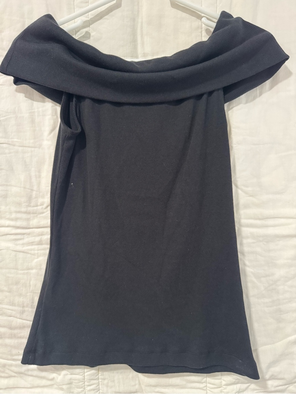 Pilcro Off-Shoulder Black Ribbed Top - Picture 4 of 4